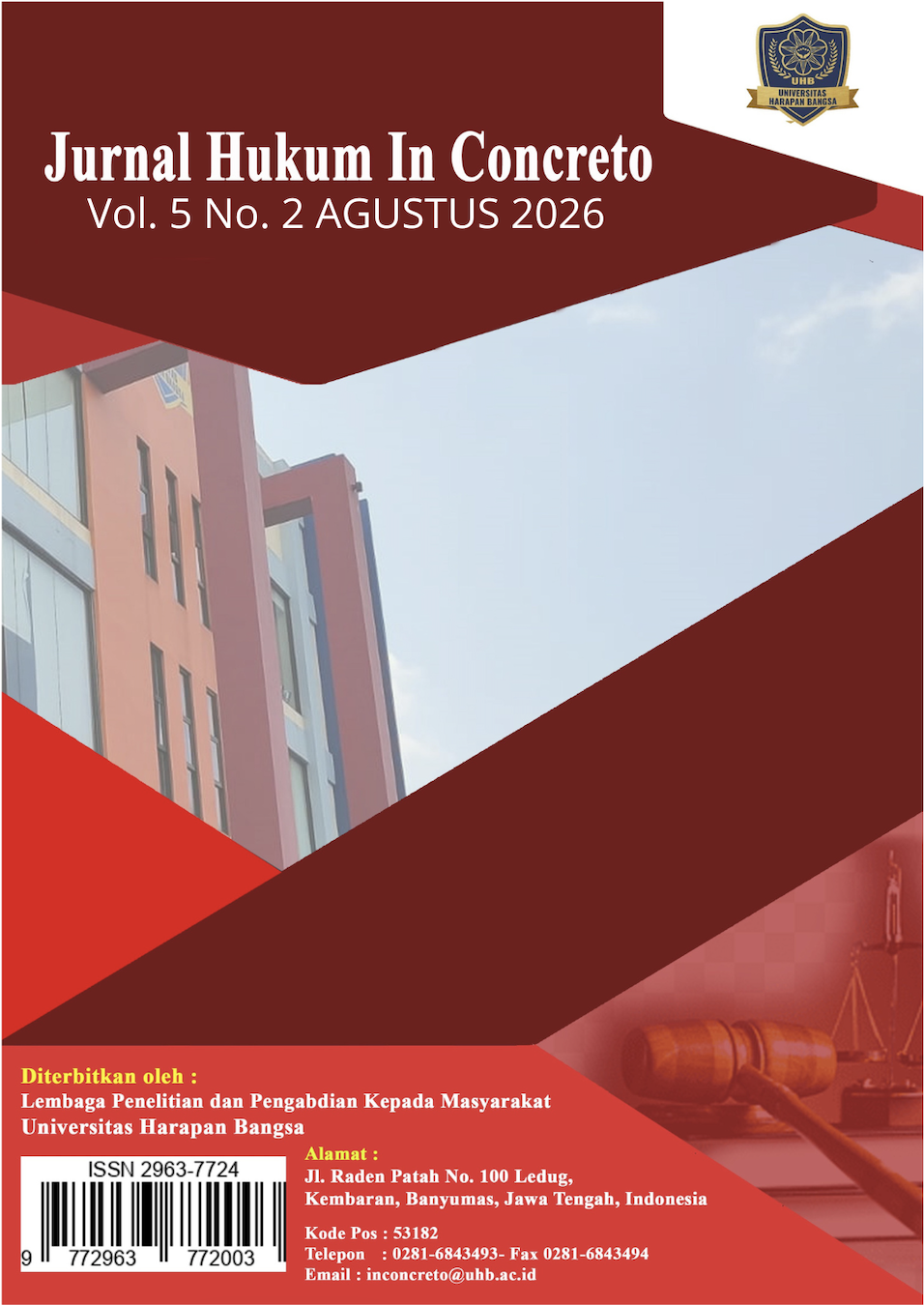 					View Vol. 5 No. 2 (2026): Jurnal Hukum In Concreto Volume 5 Nomor 2 2026
				